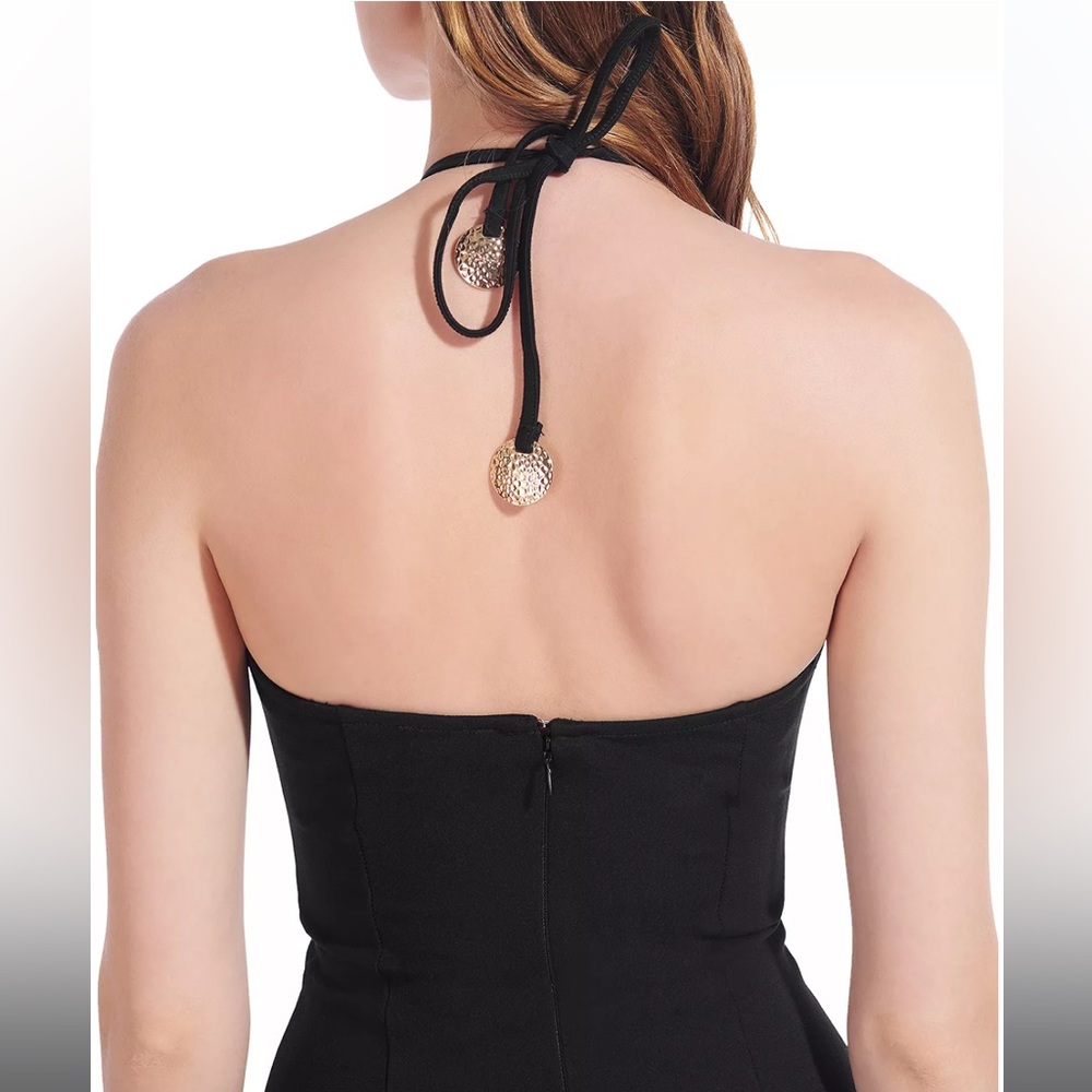 STAUD Black Halter Maxi Dress with Front Keyhole - Picture 5 of 14